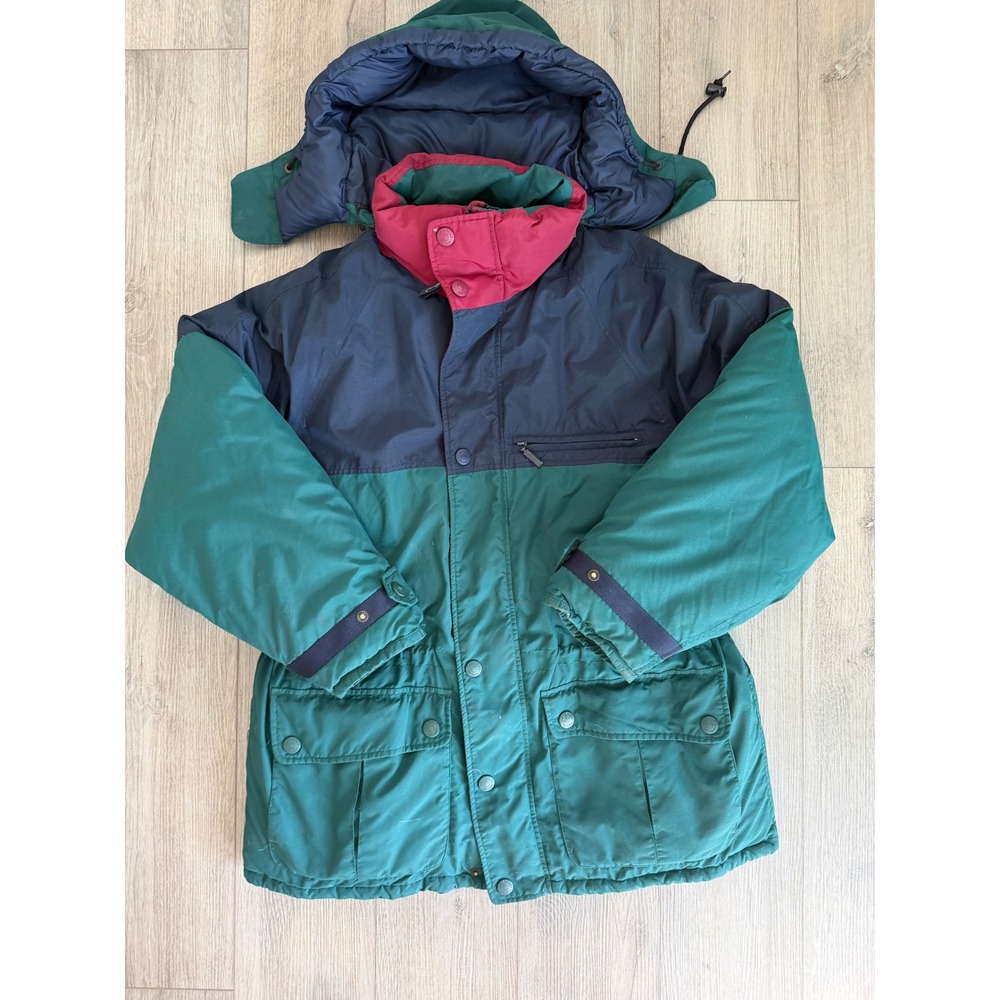 Vintage 90s Eddie Bauer Colorblock Goose Down Puffer Parka Jacket XL